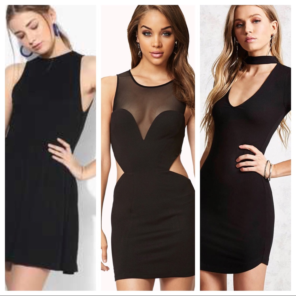 LOT of 3 Forever 21 Black Bodycon dresses